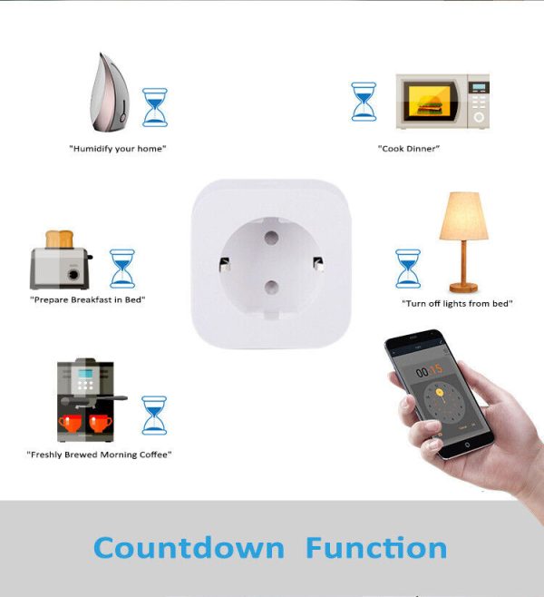 Priza smart, Circuit4Life, 16A, app Tuya Smart, Protectie copii, Monitorizare consum, Compatibil cu Alexa/Google Assistant, Alb