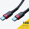 Cablu USB Type C la Type C, Incarcare Super Rapida, 100W PD Rosu 1M