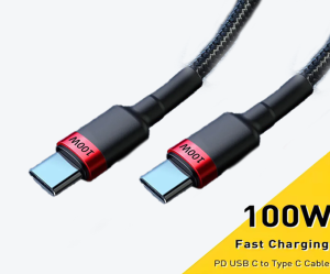 Cablu USB Type C la Type C, Incarcare Super Rapida, 100W PD Rosu 1M