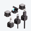 Suport magnetic pentru managementul cablurilor sub / pe birou, cu fixare adeziva (set de 3)– negru