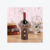 haina sticla gri Set de decoratiuni de Craciun pentru sticle de vin, realizat din panza de sac si guler din blana, cu funda decorativa – ideal pentru cadouri de afaceri-maro