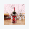 haina sticla rosu Set de decoratiuni de Craciun pentru sticle de vin, realizat din panza de sac si guler din blana, cu funda decorativa – ideal pentru cadouri de afaceri-rosu