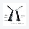 Lampa de birou cu protectie pentru ochi, incarcare wireless integrata si afisaj digital pentru ceas, alarma-fara alimentator-Neagra